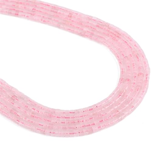 BEADIA Abstandshalter aus natürlichem Rosenquarz, flach, rund, lose Perlen für Perlenarbeiten, Schmuckherstellung, 3 mm x 2 mm, 38 cm von Beadia