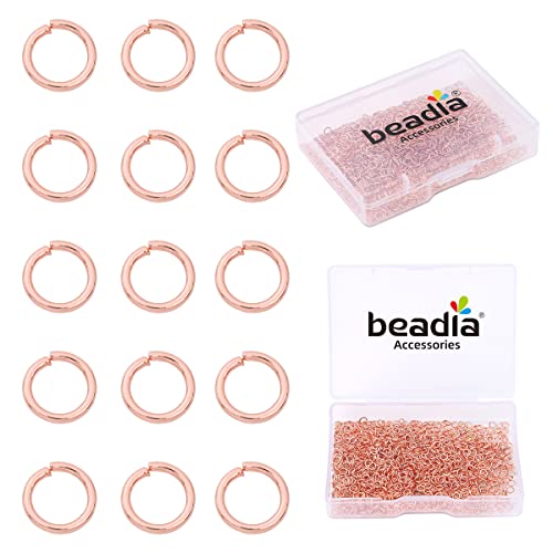 BEADIA Binderinge mit Rotgold, läuft nicht an, 3 mm, 1200 Stück, für Schmuckherstellung von Beadia