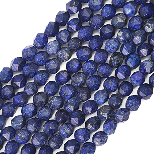 BEADIA Facettierte natürliche Lapislazuli-Stein runde Perlen 6 mm 36 cm / Strang zur Schmuckherstellung von Beadia