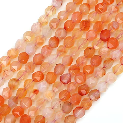 BEADIA Facettierte natürliche Sonnenstein-Perlen, rund, 8 mm, 36 cm/Strang zur Schmuckherstellung von Beadia