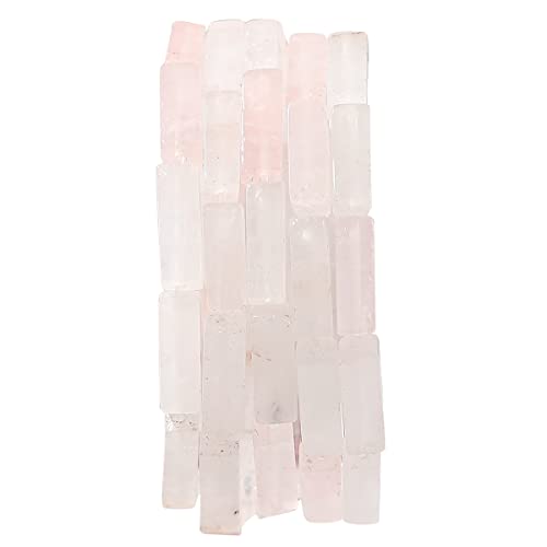 BEADIA Natürliche Rosenquarz-Kristall-Röhrenperlen, 13 x 4 mm, 30 Stück, rechteckig, lose Halbedelsteinperlen für Schmuckherstellung von Beadia
