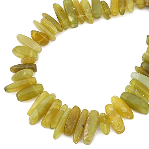 BEADIA Natürliche Taiwan-Jade, unregelmäßige Tropfen-Steinperlen, 1 - 3 cm, lose Halbedelsteinperlen für die Schmuckherstellung, 38,1 cm/Strang von Beadia