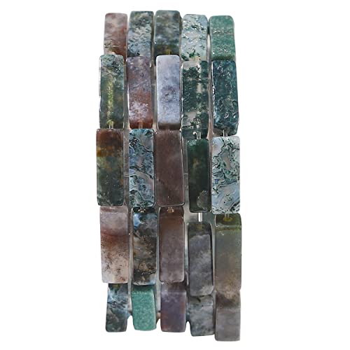 BEADIA Natürliche indische Achat-Röhrenperlen, 13 x 4 mm, 30 Stück, rechteckig, lose Halbedelsteinperlen für Schmuckherstellung von Beadia