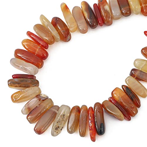 BEADIA Natürliche rote Achat-Perlen in Tropfenform, 1 cm - 3 cm, lose Halbedelsteinperlen für die Schmuckherstellung, 38,1 cm/Strang von Beadia