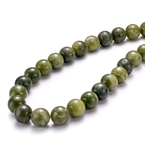BEADIA Taiwangrüne Jade-Naturstein-Perlen, rund, lose Halbedelstein-Perlen zur Schmuckherstellung, 8 mm, 44 Stück von Beadia