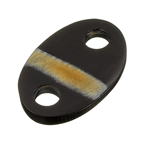 Ovaler Verbindungsanhänger, schwarzes Horn, 50 mm, cremefarben, 1 Stück von Beads Jar