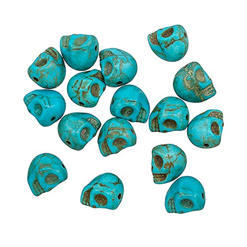 Perlen in Totenkopf-Form, synthetisch, Türkis, 10 x 8 mm, 16 Stück von BeadsJar
