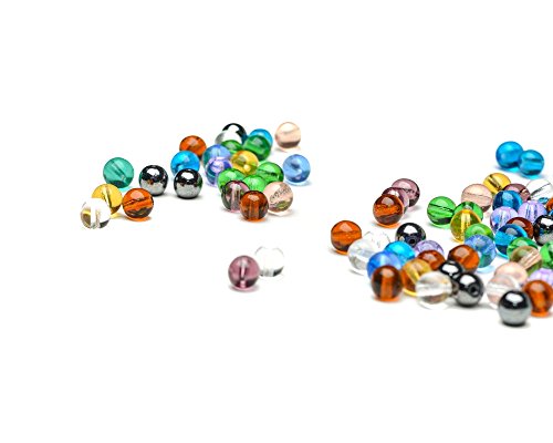 Beads Unlimited Perlen, 6 mm, rund, Glas, gepresst, 100 Stück, blau, Mehrfarbig von Beads Unlimited