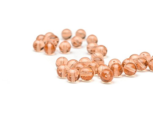 Beads Unlimited Pressed Round Glass, Pack of 50, Pink Gepresstes Glas, rund, 8 mm, 50 Stück, Rose von Beads Unlimited