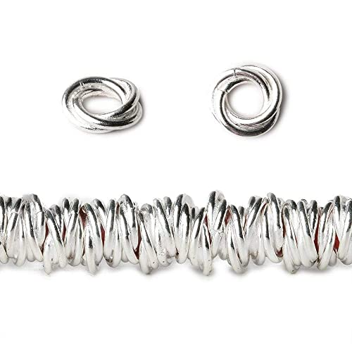 Mobius-Zwischenperlen, 8 mm, versilbertes Kupfer, 20,3 cm, 85 Stück Mobius-Zwischenperlen, 8 mm, versilbertes Kupfer, 20,3 cm, 85 Stück von Beads of Cambay