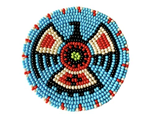 Rocailles-Perlen, Rosette, Medaillon, Applikation, 6,3 cm, rund, Blauer Adler Rocailles-Perlen, Rosette, Medaillon, Applikation, 6,3 cm, rund, Blauer Adler von BeadsCorner