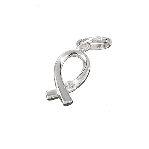 Charm-Anhänger mit Schleife, 15 x 7 mm, Sterling-Silber 925, PK1 von BeadsJar