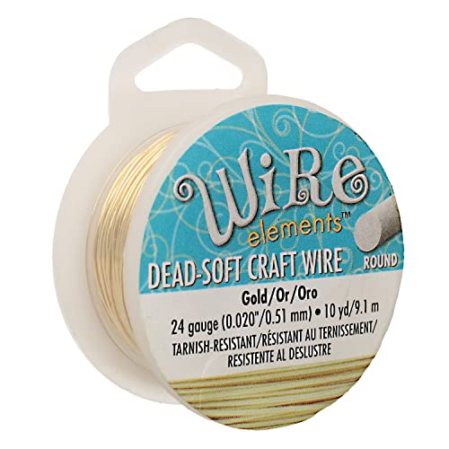 Beadsmith Craft Wire 24 Gauge Gold Color Round Wire 10 Yards by Beadsmith von The Beadsmith
