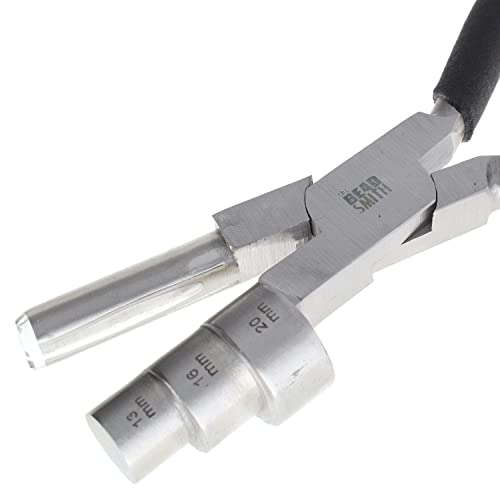 The Beadsmith Große Wickelzange – mehrstufiges Wickelwerkzeug – 13, 16 und 20 mm große Fässer – 17,8 cm lang, 3,2 cm Edelstahlbacken, gepolsterte Griffe – zum Formen von Ringen und zur Herstellung von The Beadsmith Große Wickelzange – mehrstufiges Wickelwerkzeug – 13, 16 und 20 mm große Fässer – 17,8 cm lang, 3,2 cm Edelstahlbacken, gepolsterte Griffe – zum Formen von Ringen und zur Herstellung von von The Beadsmith