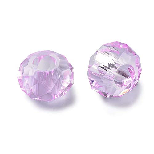 Beadthoven europäische Glasperlen, großes Loch, lose Perlen, kein Metallkern, facettierte Rondelle-Perlen, passend für 5 mm Schlangenketten, Armbänder, Halsketten, Schmuckherstellung, 14 x 8 mm, 100 Beadthoven europäische Glasperlen, großes Loch, lose Perlen, kein Metallkern, facettierte Rondelle-Perlen, passend für 5 mm Schlangenketten, Armbänder, Halsketten, Schmuckherstellung, 14 x 8 mm, 100 von BB Beadthoven