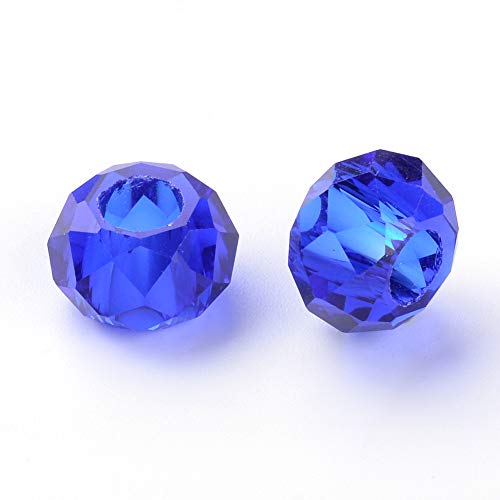 Beadthoven europäische Glasperlen, großes Loch, lose Perlen, kein Metallkern, facettierte Rondelle-Perlen, passend für 5 mm Schlangenketten, Armbänder, Halsketten, Schmuckherstellung, 14 x 8 mm, 100 Beadthoven europäische Glasperlen, großes Loch, lose Perlen, kein Metallkern, facettierte Rondelle-Perlen, passend für 5 mm Schlangenketten, Armbänder, Halsketten, Schmuckherstellung, 14 x 8 mm, 100 von BB Beadthoven