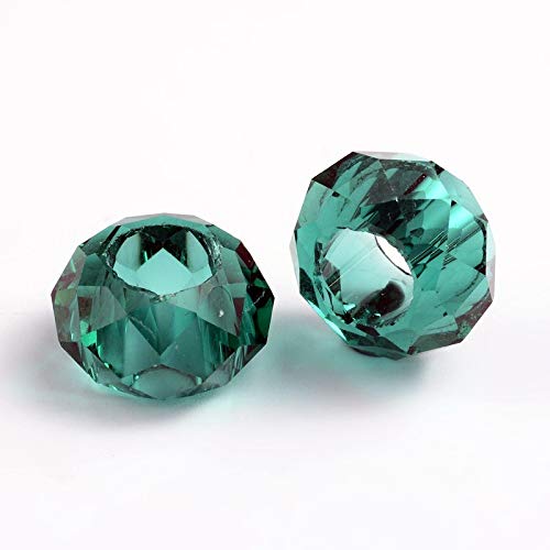 Beadthoven europäische Glasperlen, großes Loch, lose Perlen, kein Metallkern, facettierte Rondelle-Perlen, passend für 5 mm Schlangenketten, Armbänder, Halsketten, Schmuckherstellung, 14 x 8 mm, 100 Beadthoven europäische Glasperlen, großes Loch, lose Perlen, kein Metallkern, facettierte Rondelle-Perlen, passend für 5 mm Schlangenketten, Armbänder, Halsketten, Schmuckherstellung, 14 x 8 mm, 100 von BB Beadthoven
