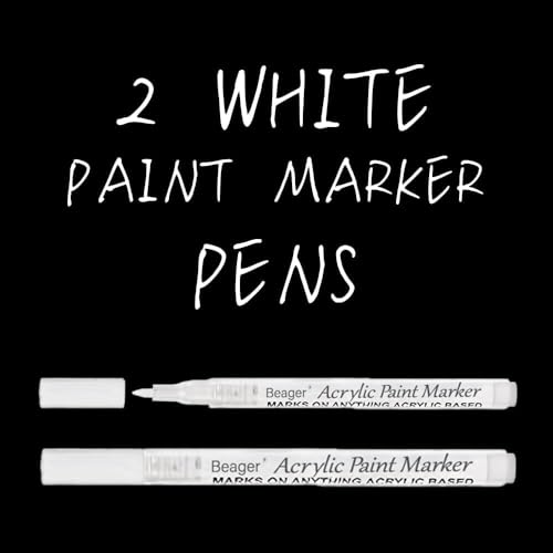 Beager 2Pcs Weiß Acrylstifte für Steine, 0,7mm Permanent Marker Stifte Wasserfest Lackstift Steine Bemalen Stifte Acrylfarben Stifte für Holz Leinwand Keramik Metall Glas Kunststoff Papier Beager 2Pcs Weiß Acrylstifte für Steine, 0,7mm Permanent Marker Stifte Wasserfest Lackstift Steine Bemalen Stifte Acrylfarben Stifte für Holz Leinwand Keramik Metall Glas Kunststoff Papier von Beager