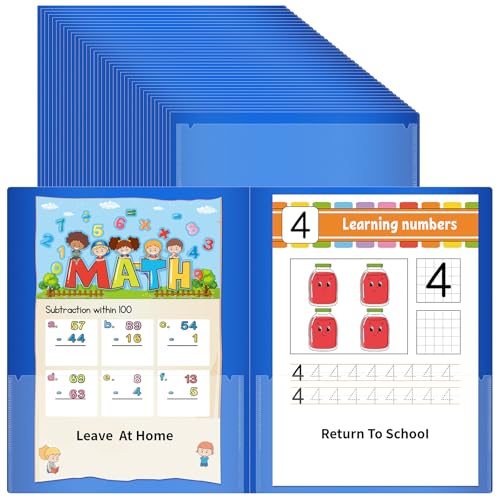 Kommunikationsmappe für Eltern und Lehrer, mit transparenter Vordertasche, 2 Taschen, für Zuhause, Schule, Hausaufgabenordner für Studenten, Klassenzimmer, 36 Stück, Blau Kommunikationsmappe für Eltern und Lehrer, mit transparenter Vordertasche, 2 Taschen, für Zuhause, Schule, Hausaufgabenordner für Studenten, Klassenzimmer, 36 Stück, Blau von BeapTcely