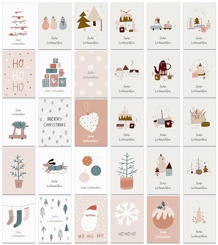 Weihnachtskarten mit Umschlag Set 30 Stück - A6 Klappkarten Weihnachtsgrußkarten Weihnachtskarten mit Umschlag Set 30 Stück - A6 Klappkarten Weihnachtsgrußkarten von Bear and Bee