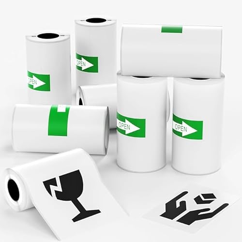 Etikettendruckpapier - 8 Rollen Etiketten-Endlosdruckpapier, Thermodrucketiketten - Mehrzweck-Quadrat-Selbstklebeetiketten, weißer Hintergrund mit schwarzem Text Etikettendruckpapier - 8 Rollen Etiketten-Endlosdruckpapier, Thermodrucketiketten - Mehrzweck-Quadrat-Selbstklebeetiketten, weißer Hintergrund mit schwarzem Text von BeatCat