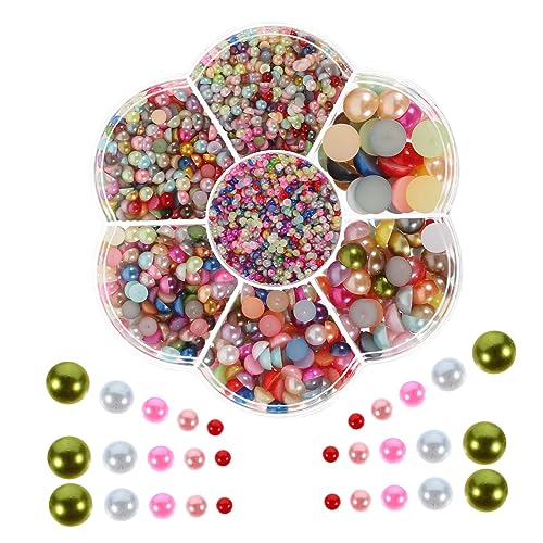 Beatifufu 1 Karton Halbperlen für Basteln Flache Rückseite Abs Kunstperlen für DIY Nagelkunst und Schmuck Vielseitige Dekoration für Kleidung und Accessoires von Beatifufu