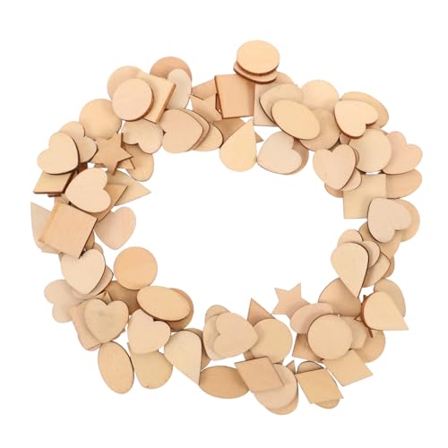 Beatifufu 1 Packung Holzformen Zum Basteln, Unfertige, Leere Holzformen, Runde, Quadratische Und Ovale Ausschnitte, Scheiben, Etiketten Zum Bemalen, Heimwerkerbedarf, Ornamente, von Beatifufu