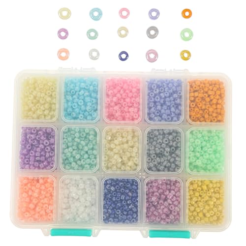 Beatifufu 1 Schachtel Bunte Glasperlen Mix im Kleine Perlen zum Auffädeln für DIY Schmuckherstellung Armband Zubehör Einfache Handhabung Vielseitig für Perlenweben und Bastelprojekte von Beatifufu