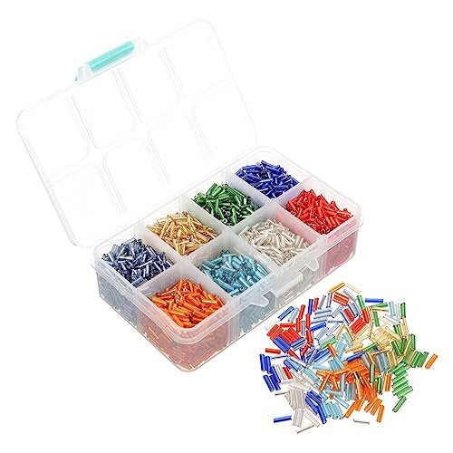 Beatifufu 1 Schachtel DIY Glasperlen Bunte Bugle Spacer Beads zum Schmuck Basteln Armbänder Halsketten Schmuckzubehör für Kreative Handarbeiten Beatifufu 1 Schachtel DIY Glasperlen Bunte Bugle Spacer Beads zum Schmuck Basteln Armbänder Halsketten Schmuckzubehör für Kreative Handarbeiten von Beatifufu