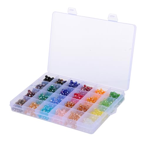 Beatifufu 1 Schachtel Facettierte Kristallperlen Fächer Ab Farben DIY Schmuckherstellung Perlen für Armbänder Ohrringe Halsketten Bastelzubehör Leicht Kompakt von Beatifufu