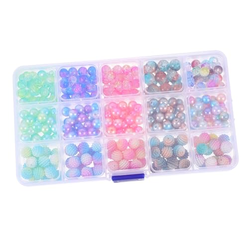 Beatifufu 1 Schachtel Fach Farbverlauf Abs Acryl Spacer Beads ca Langlebige DIY Schmuckperlen für Armbänder Halsketten Ohrringe Bequeme Glatte Oberfläche von Beatifufu