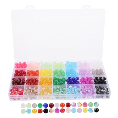 Beatifufu 1 Schachtel Glasperlen Bunte Jelly-perlen für Schmuckherstellung DIY Armbänder Halsketten Bastelbedarf Handgefertigte Accessoires von Beatifufu