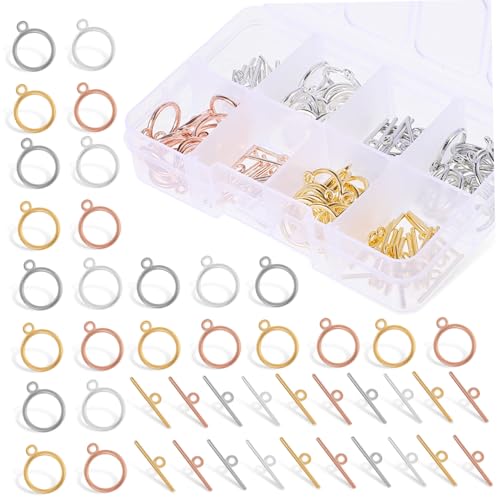 Beatifufu 1 Schachtel Legierter Ot Knebelverschluss Runde Toggle Clasps mit Metallstange Einfache Bedienung Langlebig für DIY Armband Verschlüsse und Schmuckherstellung Beatifufu 1 Schachtel Legierter Ot Knebelverschluss Runde Toggle Clasps mit Metallstange Einfache Bedienung Langlebig für DIY Armband Verschlüsse und Schmuckherstellung von Beatifufu