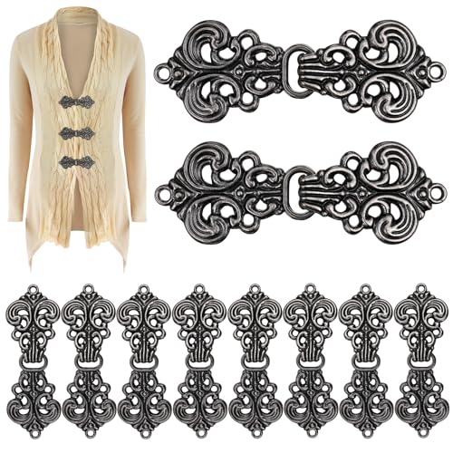 Beatifufu 10 Paare Vintage Rüschenverschluss mit Ausgeschnittenem Muster Retro Kleidungsschließe für Jacken und Mäntel Chinesische Hanfu Gewandknöpfe Strapazierfähig und Dekorativ Kleine Beatifufu 10 Paare Vintage Rüschenverschluss mit Ausgeschnittenem Muster Retro Kleidungsschließe für Jacken und Mäntel Chinesische Hanfu Gewandknöpfe Strapazierfähig und Dekorativ Kleine von Beatifufu