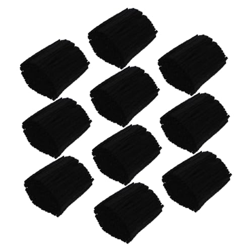 Beatifufu 10 Rollen Acrylgarn für DIY Knüpfteppiche Weiches Hautfreundliches Häkel und Strickgarn Kompakt Verpackt für Kissen Teppiche Tischmatten Schwarz von Beatifufu