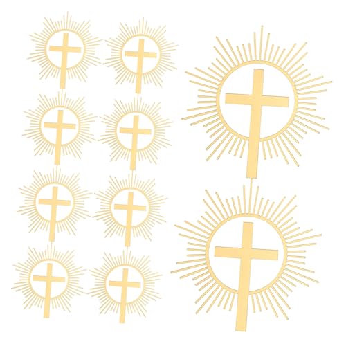 Beatifufu 10 Stück Acryl Kreuz Tortendeko Taufe Cake Topper Dekorative Kuchenstecker Christliche Kreuz-ornamente für Tauftorten Kommunion Babyparty Vielseitige Kuchendekoration von Beatifufu