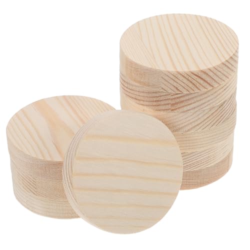 Beatifufu 10 Stück DIY Holzscheiben zum Handbemalen Runde Holzchips Naturholz Durchmesser Dicke für Bastelprojekte Dekorationen Untersetzer und Mehr von Beatifufu