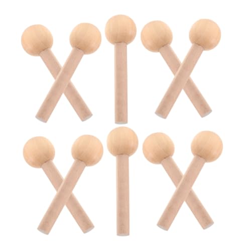 Beatifufu 10 Stück Holzstäbe für Pegboard aus Buche Naturbelassen Vielseitig Einsetzbar für Handwerk Modellbau und DIY Projekte Stäbe Zubehör für Holz Lochwand von Beatifufu