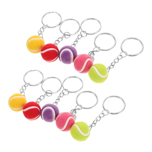 Beatifufu 10 Stück Mini Tennisball Schlüsselanhänger Sportliches Design Leicht und Robust Bunte Anhänger für Taschen Geschenkidee für Sportfans und Partyzubehör von Beatifufu