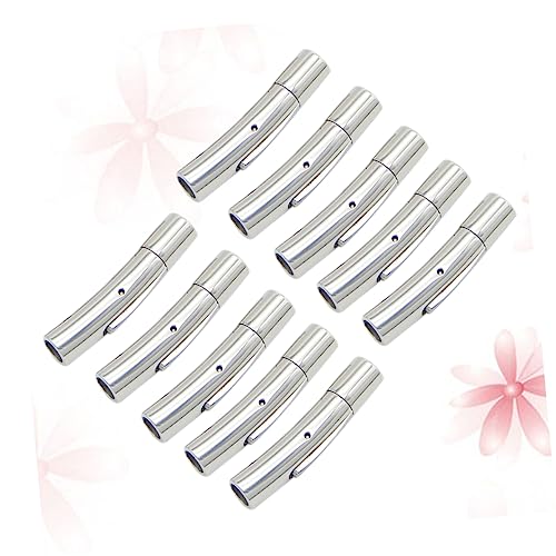 Beatifufu 10 Stück Teiliges Armband Verschluss Endkappen Rostfrei Langlebig Leicht Hautfreundlich für Schmuckherstellung DIY Handwerksprojekte Kompatibel mit Leder und Schmuckbändern von Beatifufu