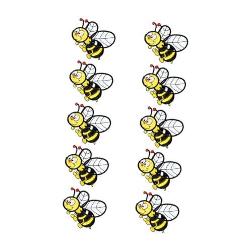 Beatifufu 10 Stück Teiliges Bestickter Bienen aufnäher zum Aufbügeln und Aufnähen Niedliche für DIY Kleidung Taschen Schuhe Hüte Strapazierfähige Textil dekoration von Beatifufu