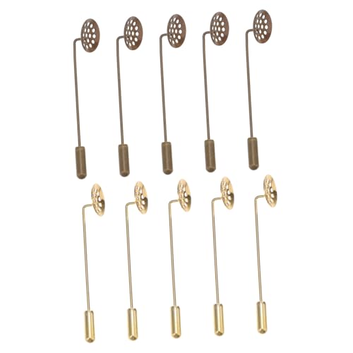 Beatifufu 10 Stück Teiliges Brooch Base mit Sicherheitsnadeln Runde Lapel Stick Pin Basis für DIY Kostüm Schmuck Vielseitige Broschenhalter für Anstecknadeln Basteln und von Beatifufu