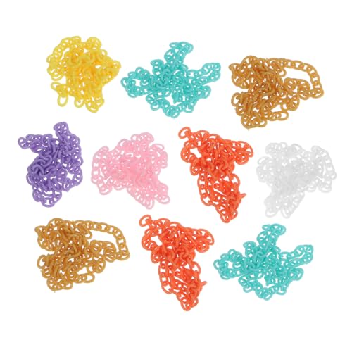 Beatifufu 10 Stück Teiliges Buntes Kunststoff gliederketten DIY Schmuckherstellung Farbenfrohe Robuste Ketten für Halsketten Brillenbänder Schlüsselanhänger und Bastelzubehör von Beatifufu