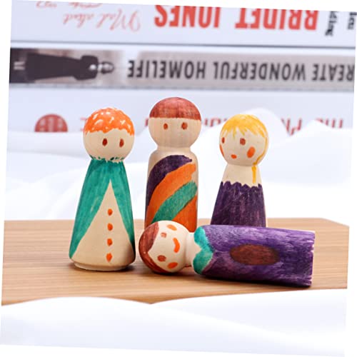 Beatifufu 10 Stück Teiliges DIY Holzfiguren zum Bemalen Schlichte Holzpuppen als Hochzeitstorten Dekoration Personalisierbare Bastel Figuren für Kreative Cake Topper und Partydeko von Beatifufu