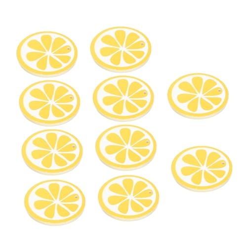 Beatifufu 10 Stück Teiliges Holz Lemon Chips mit Bohrung Diy Holzanhänger für Sommerparty Zitronen Deko für Poolparty Geburtstag Handgefertigte Bastelmaterialien von Beatifufu