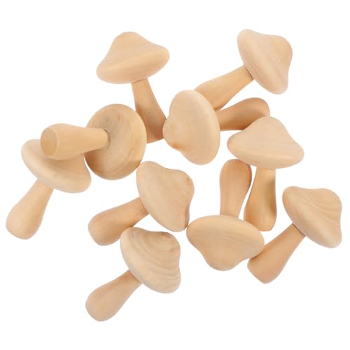 Beatifufu 10 Stück Teiliges Holzpilze zum Bemalen DIY Kreativspielzeug für Handbemalbare Holzmodelle Leichte und Langlebige Basteldekoration für Kinderzimmer und Garten von Beatifufu