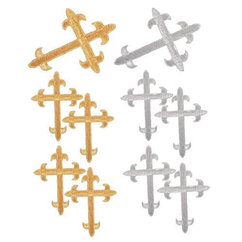 Beatifufu 10 Stück Teiliges Kreuzflicken zum Aufbügeln Kleine Filigrane Stoffapplikationen in Gold und Silber Strapazierfähige Kleidungspatches für Jacken Hüte Taschen zum Verzieren und Beatifufu 10 Stück Teiliges Kreuzflicken zum Aufbügeln Kleine Filigrane Stoffapplikationen in Gold und Silber Strapazierfähige Kleidungspatches für Jacken Hüte Taschen zum Verzieren und von Beatifufu