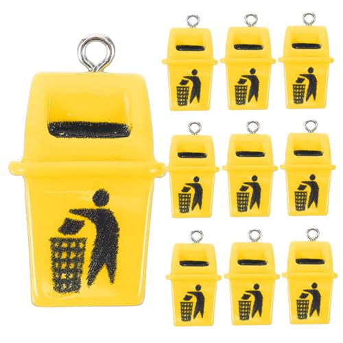 Beatifufu 10 Stück Teiliges Mini Mülleimer Anhänger aus Langlebigem Harz Vielseitig Einsetzbar für Schmuckherstellung Ohrringe Schlüsselanhänger und DIY Dekoration Accessoire für Designs von Beatifufu