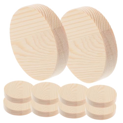 Beatifufu 10 Stück Teiliges Runde Holzscheiben aus Naturbelassenem Kiefernholz Geschliffen für Glatte Oberfläche zum Basteln Handbemalen als Untersetzer und Dekoration für DIY Projekte von Beatifufu