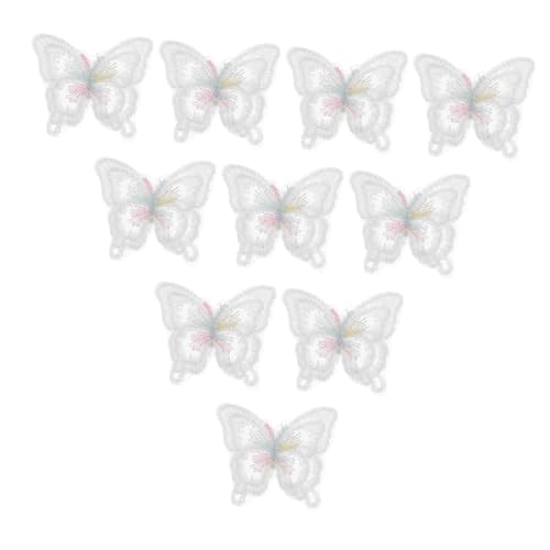 Beatifufu 10 Stück Teiliges Schmetterling Applikationen Doppellagig aus Organza Bestickte Patches zum Aufnähen für DIY Hochzeitskleider Kleidung Schuhe Taschen und Haarschmuck von Beatifufu